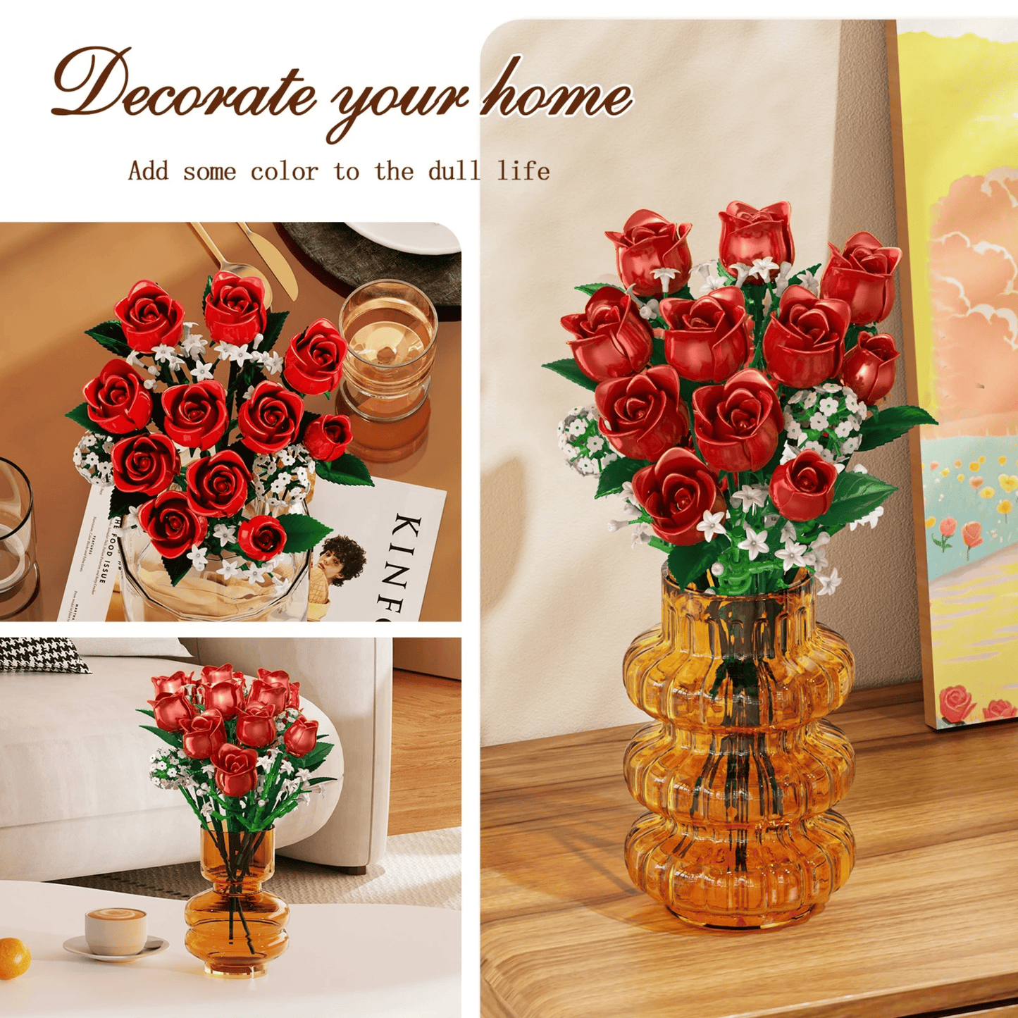 AliExpress Lego Flowers Blocks - Red Roses