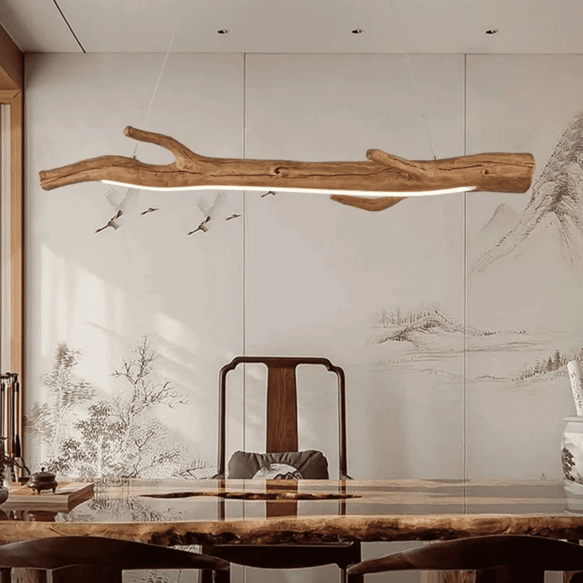 The Vintage Resin Tree Branch Chandelier - Designer Wood Tea House