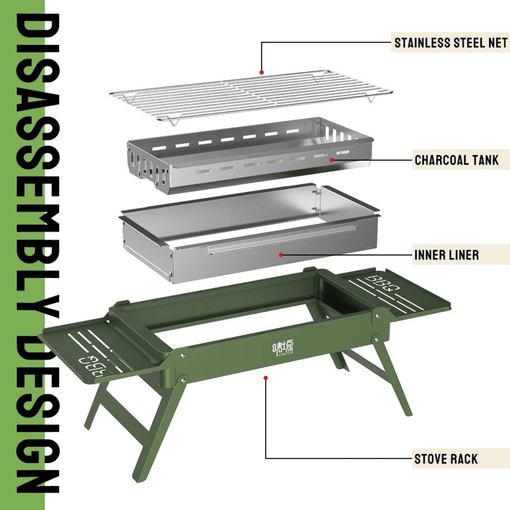 Outdoor Camping Stove Portable Folding BBQ Grill
